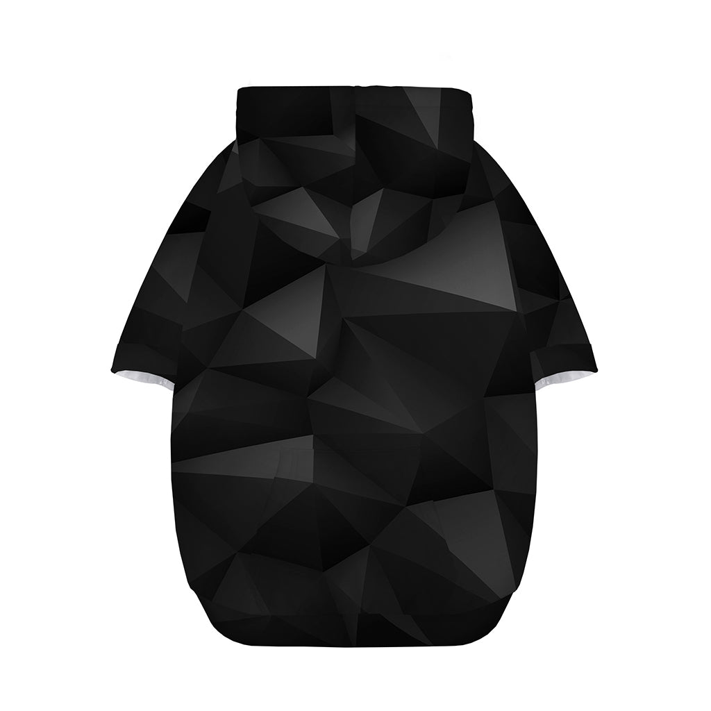Black Polygonal Geometric Print Dog Zip Up Hoodie