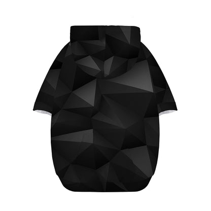 Black Polygonal Geometric Print Dog Zip Up Hoodie