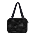 Black Polygonal Geometric Print Double Strap Bible Bag