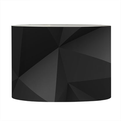 Black Polygonal Geometric Print Drum Lamp Shade