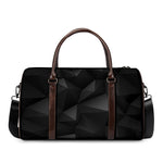 Black Polygonal Geometric Print Duffle Bag