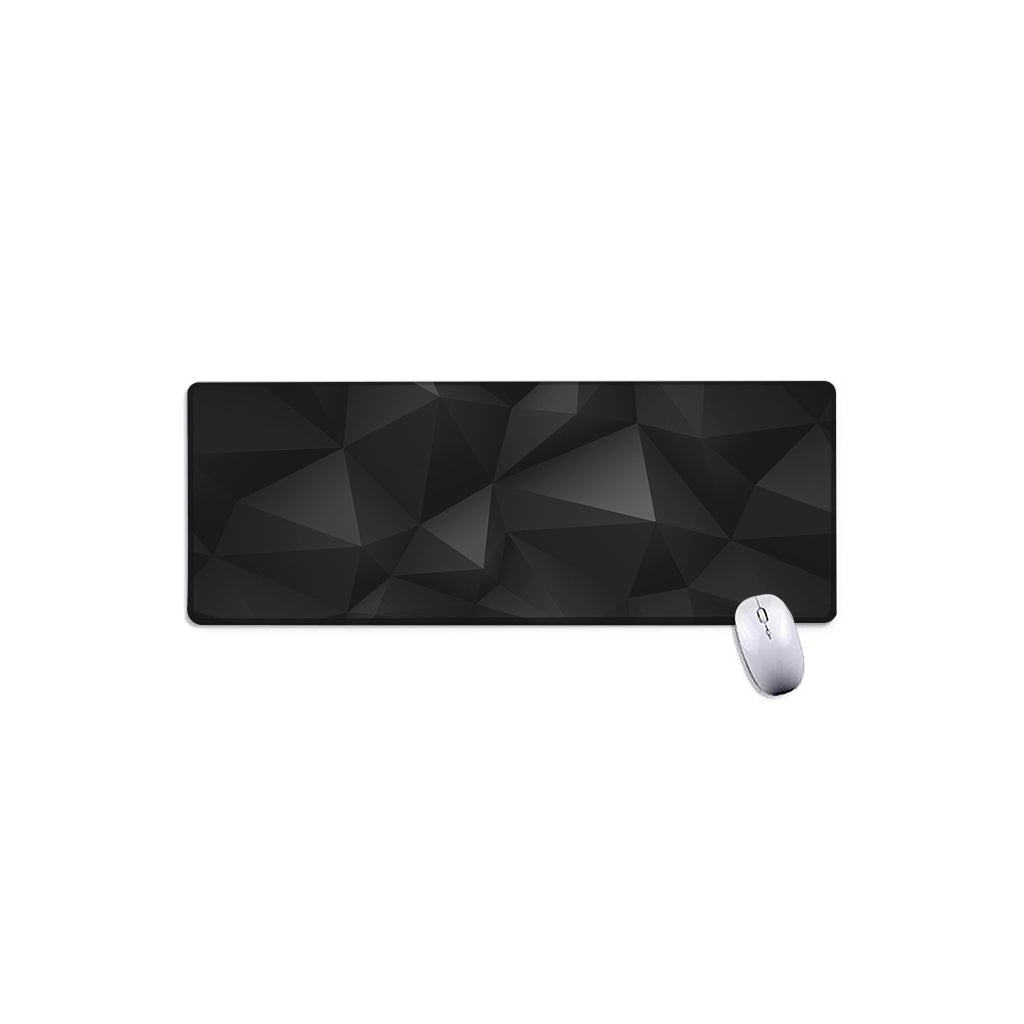 Black Polygonal Geometric Print Extended Mouse Pad