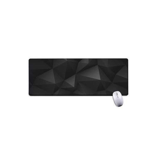 Black Polygonal Geometric Print Extended Mouse Pad