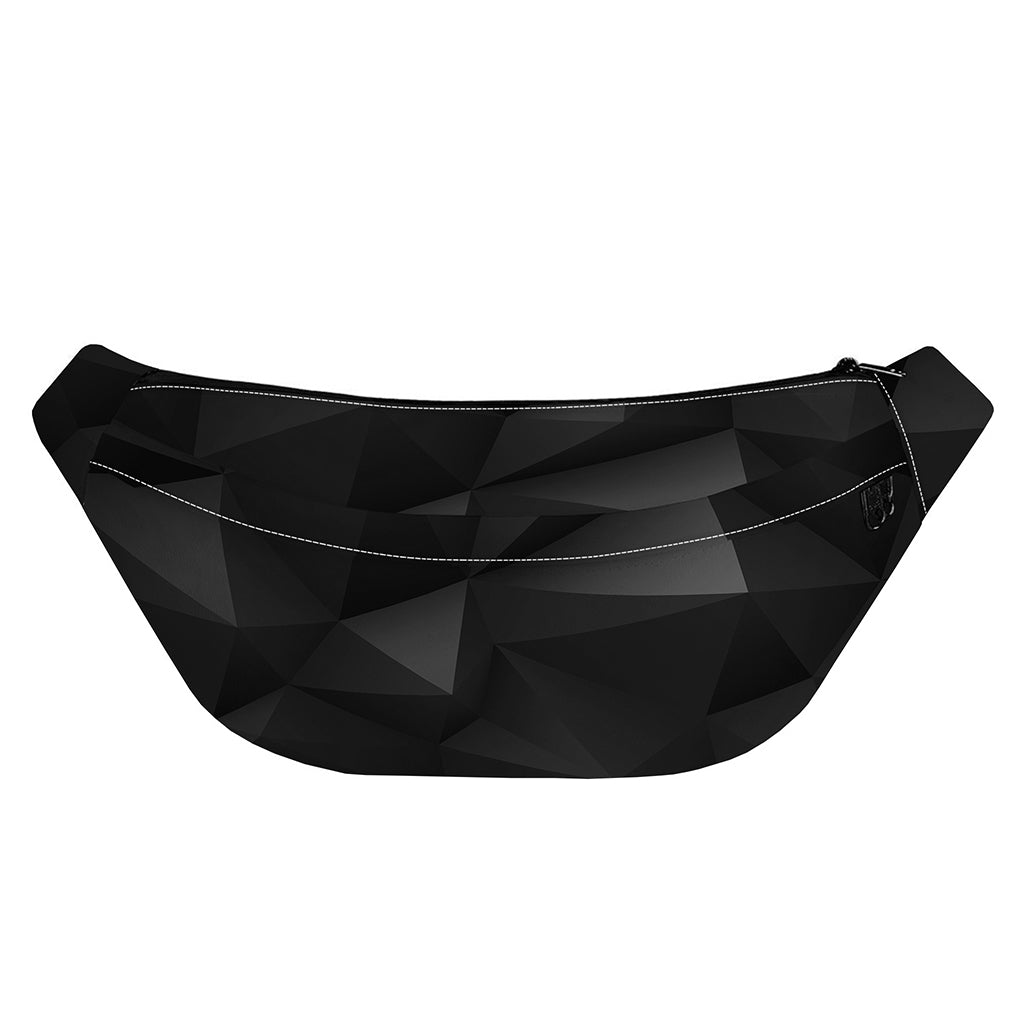 Black Polygonal Geometric Print Fanny Pack