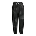 Black Polygonal Geometric Print Fleece Lined Knit Pants