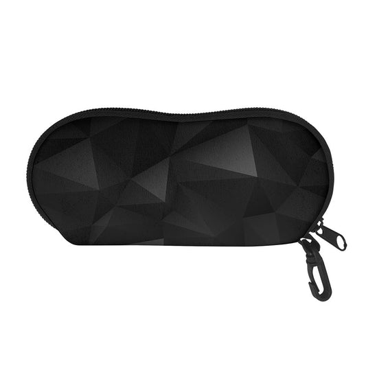 Black Polygonal Geometric Print Glasses Case