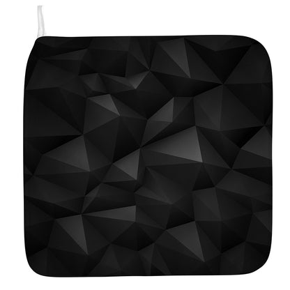 Black Polygonal Geometric Print Hand Towel