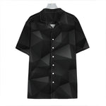 Black Polygonal Geometric Print Hawaiian Shirt