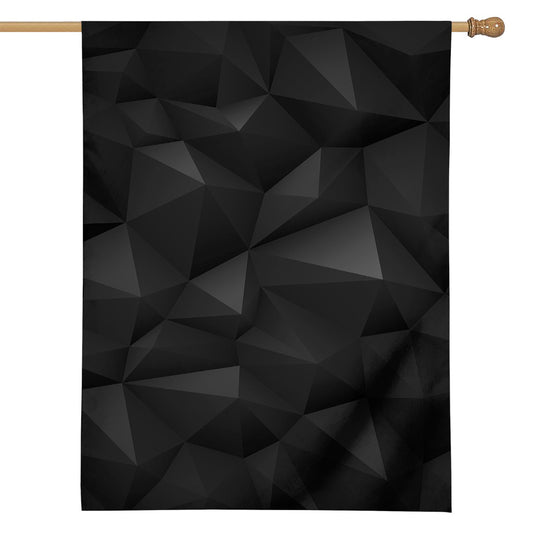 Black Polygonal Geometric Print House Flag
