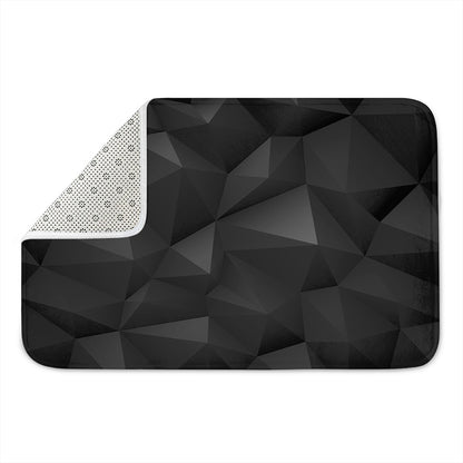 Black Polygonal Geometric Print Indoor Door Mat