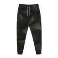 Black Polygonal Geometric Print Jogger Pants