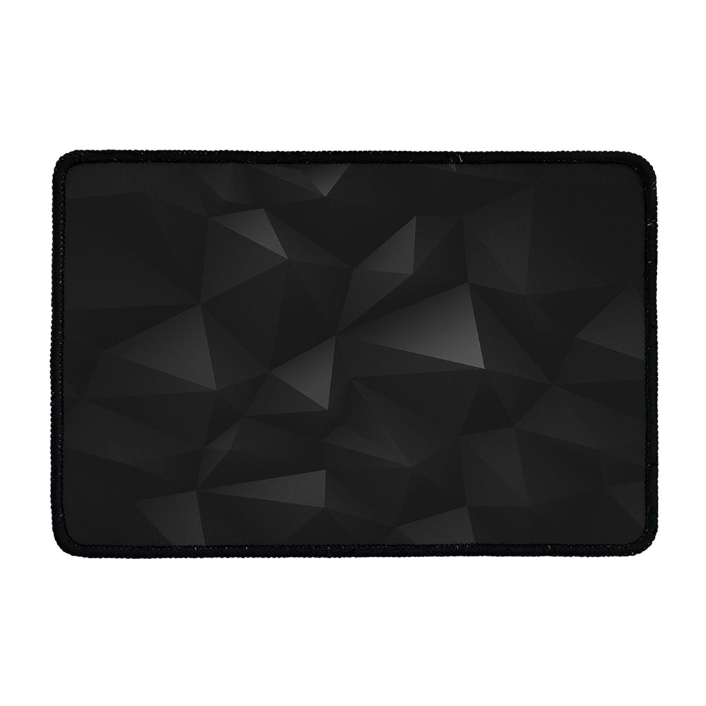 Black Polygonal Geometric Print Kitchen Mat