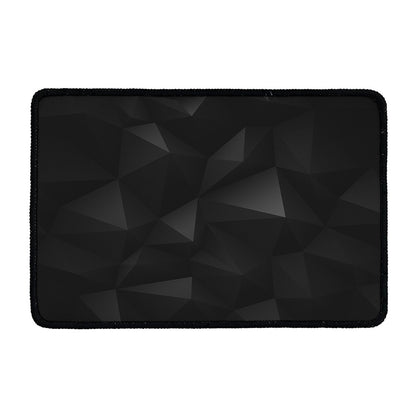Black Polygonal Geometric Print Kitchen Mat