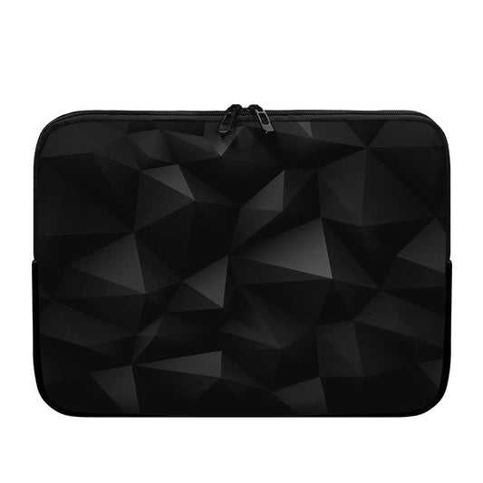 Black Polygonal Geometric Print Laptop Sleeve