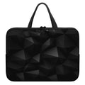 Black Polygonal Geometric Print Laptop Sleeve With Handle
