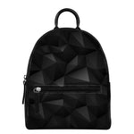 Black Polygonal Geometric Print Leather Backpack