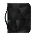 Black Polygonal Geometric Print Leather Bible Cover