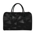 Black Polygonal Geometric Print Leather Duffel Bag