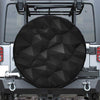 Black Polygonal Geometric Print Leather Spare Tire Cover