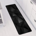Black Polygonal Geometric Print Long Kitchen Mat