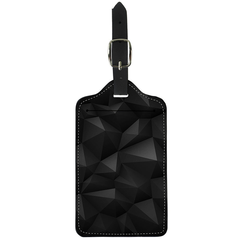 Black Polygonal Geometric Print Luggage Tag