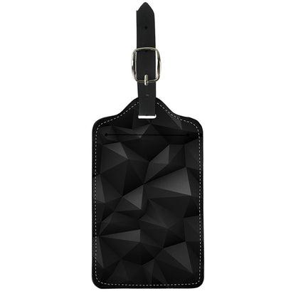 Black Polygonal Geometric Print Luggage Tag