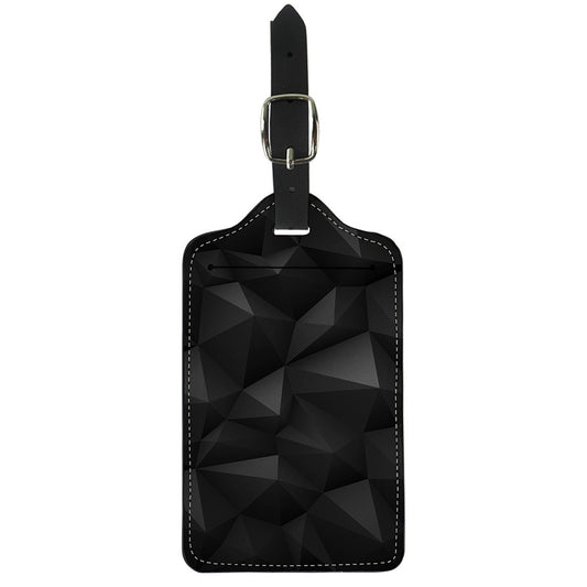 Black Polygonal Geometric Print Luggage Tag