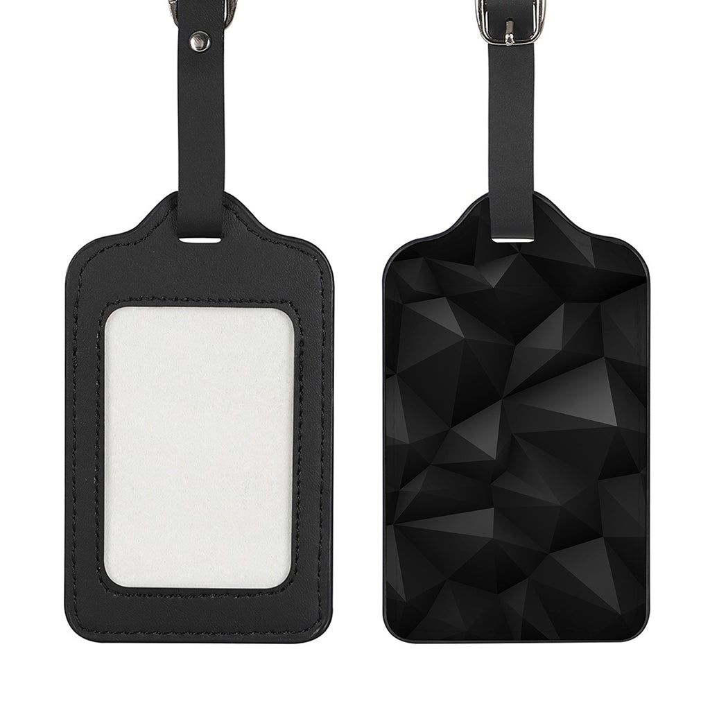 Black Polygonal Geometric Print Luggage Tag