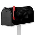 Black Polygonal Geometric Print Mailbox Cover