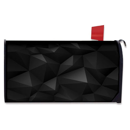 Black Polygonal Geometric Print Mailbox Cover