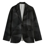 Black Polygonal Geometric Print Men's Blazer