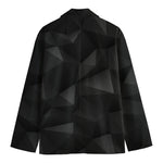 Black Polygonal Geometric Print Men's Blazer
