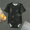 Black Polygonal Geometric Print Men's Bodysuit