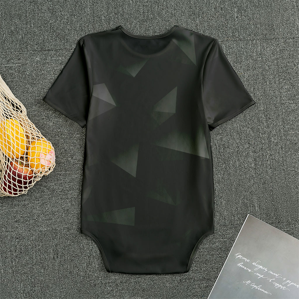Black Polygonal Geometric Print Men's Bodysuit