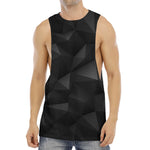 Black Polygonal Geometric Print Men's Muscle Tank Top