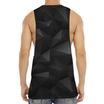 Black Polygonal Geometric Print Men's Muscle Tank Top
