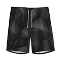 Black Polygonal Geometric Print Men's Athletic Shorts