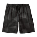 Black Polygonal Geometric Print Men's Swim Trunks