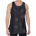 Black Polygonal Geometric Print Men's Velvet Tank Top
