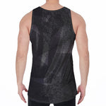 Black Polygonal Geometric Print Men's Velvet Tank Top