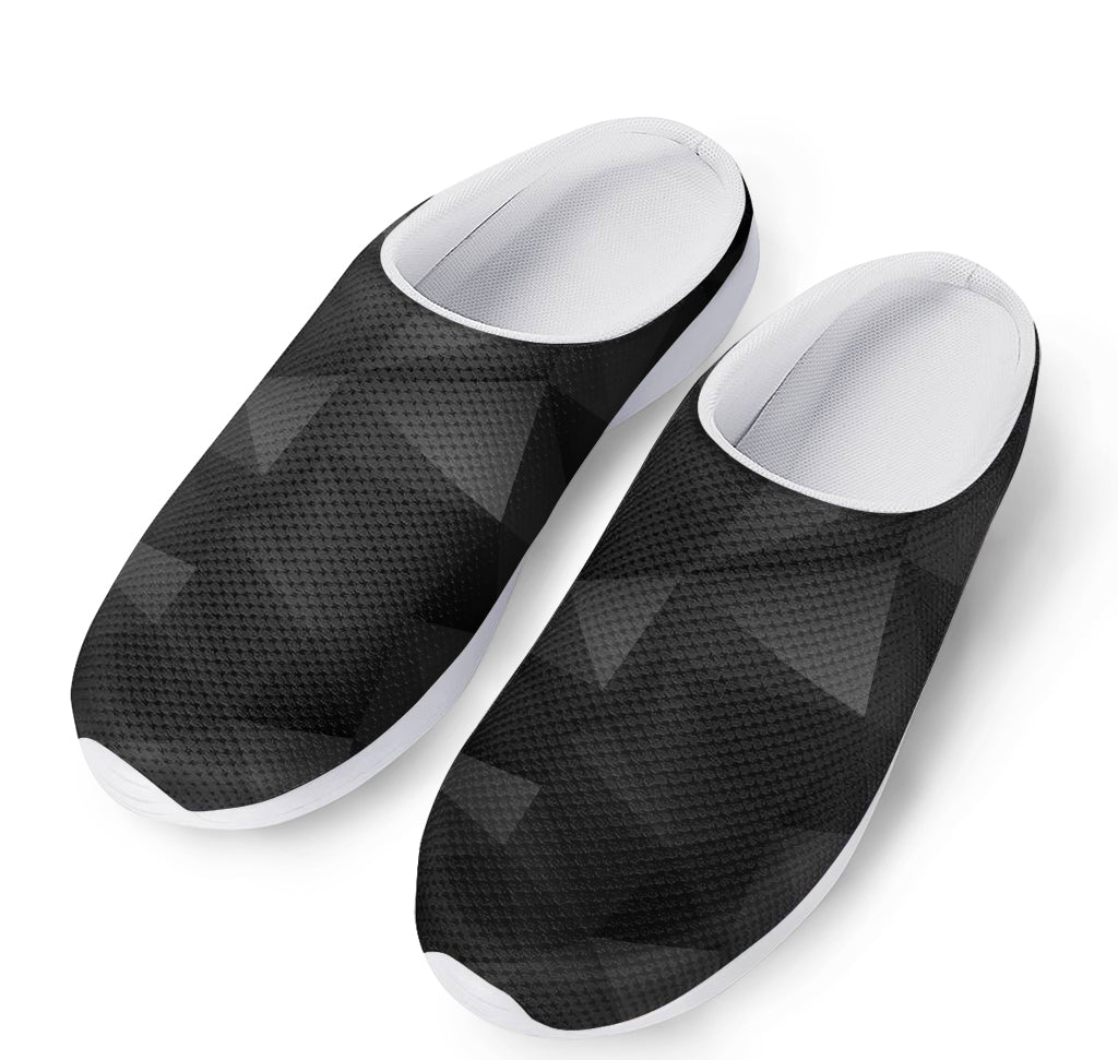 Black Polygonal Geometric Print Mesh Casual Shoes
