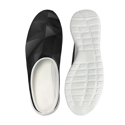 Black Polygonal Geometric Print Mesh Casual Shoes