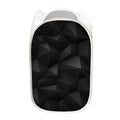 Black Polygonal Geometric Print Mesh Laundry Hamper