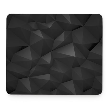 Black Polygonal Geometric Print Mouse Pad