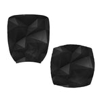 Black Polygonal Geometric Print Office Chair Cover