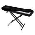 Black Polygonal Geometric Print Piano Keyboard Cover