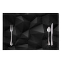 Black Polygonal Geometric Print Placemat