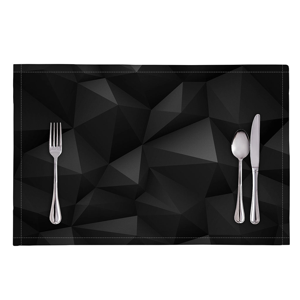 Black Polygonal Geometric Print Placemat
