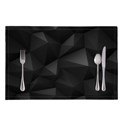 Black Polygonal Geometric Print Placemat