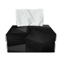 Black Polygonal Geometric Print Rectangle Tissue Box Cover